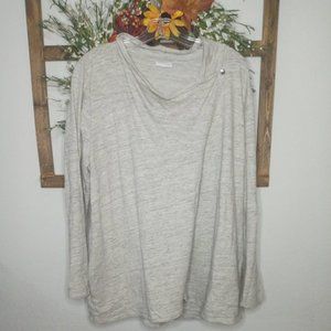 J. Jill Sweater Women Large Beige Open Cardigan Knit Draped Knit L